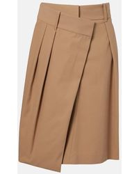 Loewe - Draped Cotton Midi Skirt - Lyst