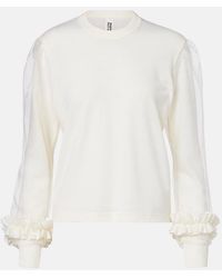 Noir Kei Ninomiya - Pullover Aus Wolle Mit Tuell - Lyst
