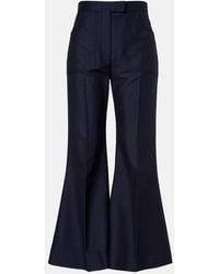Valentino - Wool And Mohair Flared Pants - Lyst