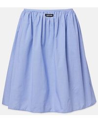 Miu Miu - Gingham Lace-Trimmed Cotton Midi Skirt - Lyst