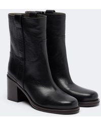 Brunello Cucinelli - Monili Leather Ankle Boots - Lyst