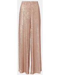 Norma Kamali - Sequined High-Rise Wide-Leg Pants - Lyst