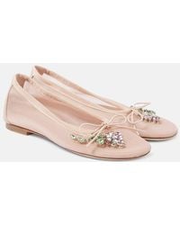 Simone Rocha - Bow-Detail Embellished Ballet Flats - Lyst