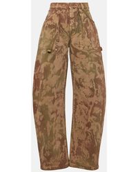 The Attico - Effie Camouflage Barrel-leg Jeans - Lyst