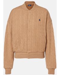 Polo Ralph Lauren - Cable-Knit Wool And Cashmere Bomber Jacket - Lyst