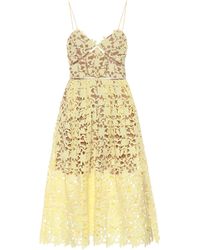 Self-Portrait Midikleid Azalea aus Spitze - Gelb