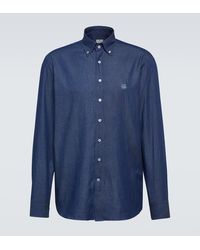 Etro - Camicia Di Jeans Con Logo - Lyst
