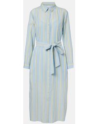 Velvet - Kimora Striped Cotton Shirt Dress - Lyst