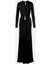 Victoria Beckham - Embellished Gathered Crepe Gown - Lyst