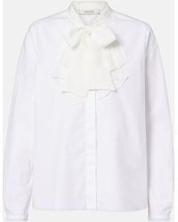 Dorothee Schumacher - Pure Power Bow-Detail Cotton-Blend Poplin Blouse - Lyst