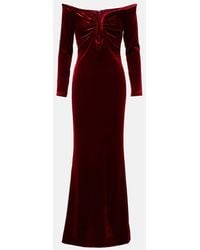 Roland Mouret - Off-Shoulder-Robe Aus Samt - Lyst