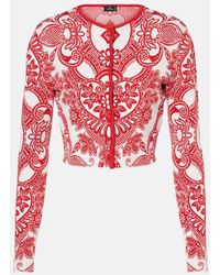 Etro - Cardigan Cropped Con Stampa Paisley - Lyst