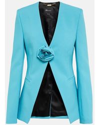 Blumarine - Rose-Embellished Collarless Blazer - Lyst