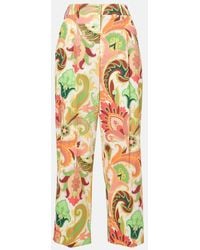 Etro - Printed Cotton Wide-Leg Pants - Lyst