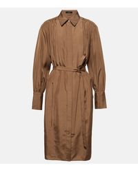 JOSEPH - Danton Pleated Silk Shirt Dress - Lyst