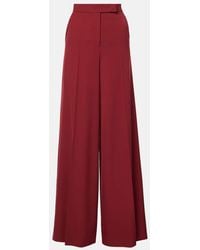 Max Mara Cappuccino Wool Entrata Palazzo Pant in Natural | Lyst