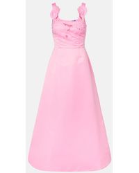LEO LIN - Rianne Floral-Applique Maxi Dress - Lyst