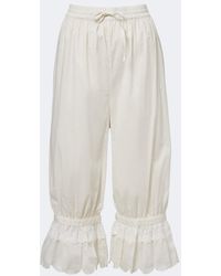 STAUD - Renzo Embroidered Cotton Voile Pants - Lyst