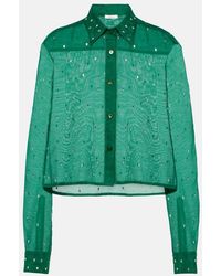Oséree - Gem Crystal-Embellished Cotton And Silk Shirt - Lyst