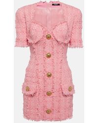 Balmain - Bustier-Kleid aus Tweed - Lyst