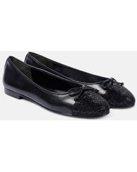 Tory Burch - Ballerinas Aus Leder Mit Kristallen - Lyst