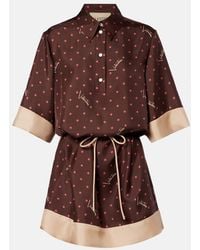 Valentino - Printed Silk Twill Shirt Dress - Lyst