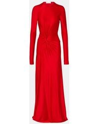 Victoria Beckham - Gathered Jersey Maxi Dress - Lyst
