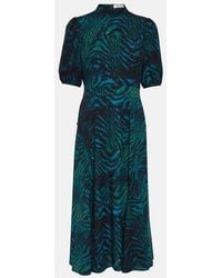 Diane von Furstenberg - Nella Tiger-Print Crepe Midi Dress - Lyst