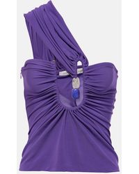 Christopher Esber - Helix Cutout Embellished Jersey Top - Lyst