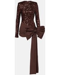 ROTATE BIRGER CHRISTENSEN - Bow-Detail Sequined Minidress - Lyst