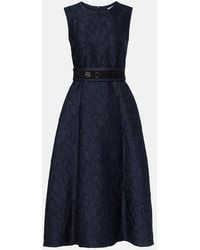Max Mara - Belted Jacquard Midi Dress - Lyst