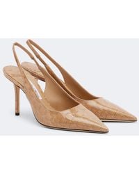 Jimmy Choo - Love Croc-Effect Leather Slingback Pumps - Lyst