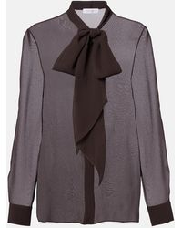 Gabriela Hearst - Shildon Tie-Neck Silk Blouse - Lyst