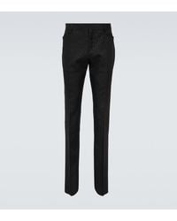 Tom Ford - Atticus Striped Mohair-Blend Jacquard Slim Pants - Lyst