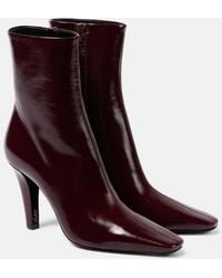 Saint Laurent - Jill 95 Leather Ankle Boots - Lyst