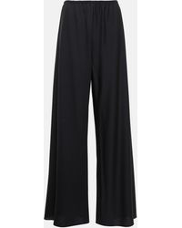 The Row Gala Wool And Mohair-blend Wide-leg Pants in Brown | Lyst