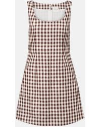 Posse - Vestido Corto Sadie De Lino A Cuadros - Lyst