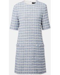 Versace - Checked Cotton-Blend Tweed Minidress - Lyst