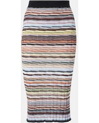 Missoni - Rib-Knit Striped Midi Skirt - Lyst