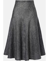 Alaïa - Low-Rise Knitted Mohair-Wool Circle Midi Skirt - Lyst