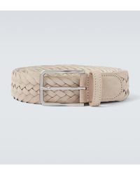Canali - Braided Suede Belt - Lyst