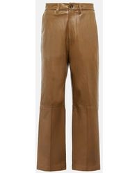 Polo Ralph Lauren - Pantalones anchos de piel con tiro alto - Lyst