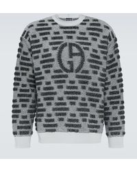 Giorgio Armani - Logo Intarsia Virgin Wool Sweater - Lyst