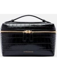 Victoria Beckham - Vanity Croc-Effect Leather Vanity Bag - Lyst