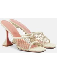 AMINA MUADDI - Lupita Leather-Trimmed Sandals - Lyst