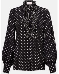 Valentino - Polka-Dot Silk Crepe De Chine Blouse - Lyst