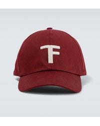 Tom Ford - Tf Embroidered Leather-Trimmed Baseball Cap - Lyst