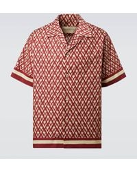 Valentino - Toute La V Cotton Poplin Bowling Shirt - Lyst