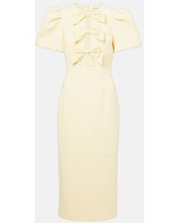 Rebecca Vallance - Annabelle Bow-Detail Crepe Midi Dress - Lyst