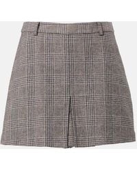 Self-Portrait - Checked Cotton And Linen Skort - Lyst